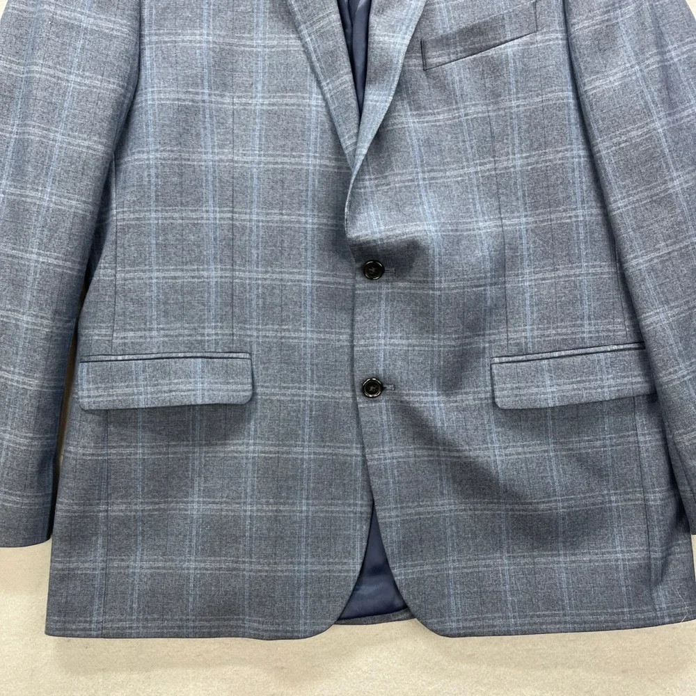 Lauren Ralph Lauren Blazer Mens 44L Blue Plaid Sport Coat Jacket Professional